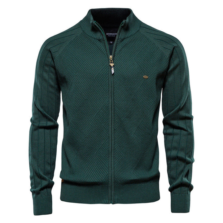 Heren vest | Gebreid vest met rits en hoogsluitende kraag