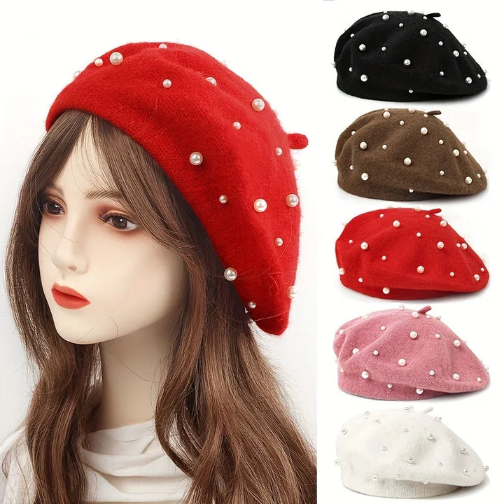 Baret dames met parels | Elegante winter baret voor herfst & dagelijks gebruik