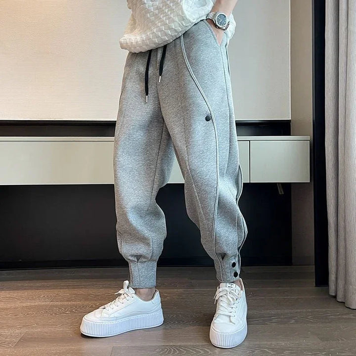 Joggingbroek heren en dames | Grijze tapered joggers met elastische taille