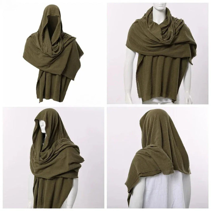 Cloak cape | Zwarte cape met capuchon unisex