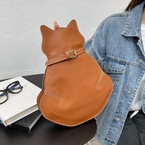 Dames crossbody schoudertas in katvorm met verstelbare schouderband