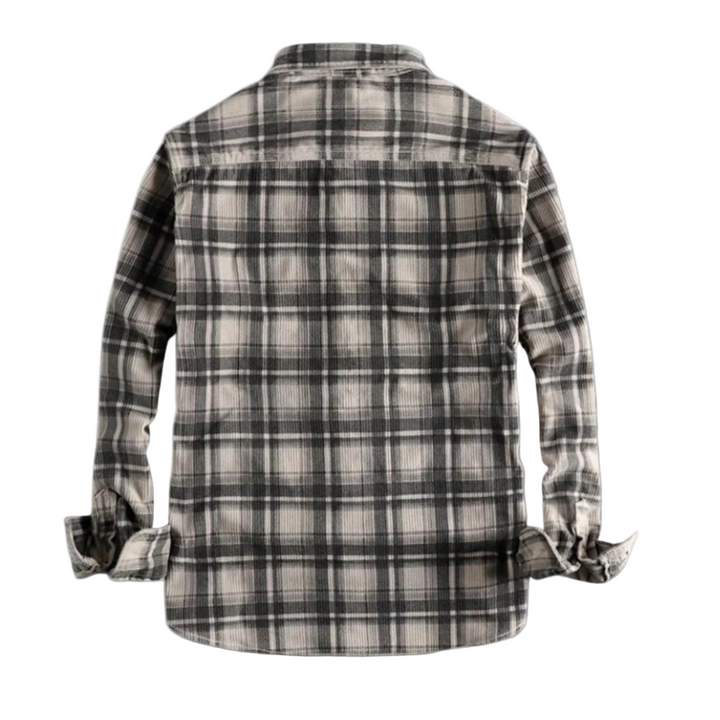 Ryder | Heren retro corduroy flanellen ruiten overhemd