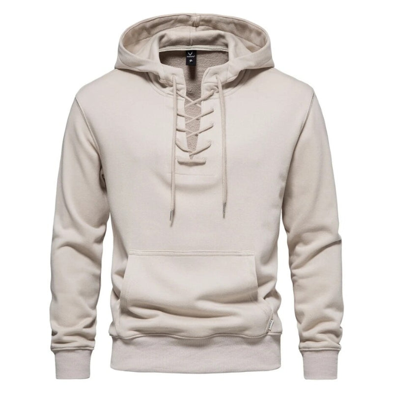 LaceWeave Hoodie | Zachte katoen-hoodie met vetersluiting