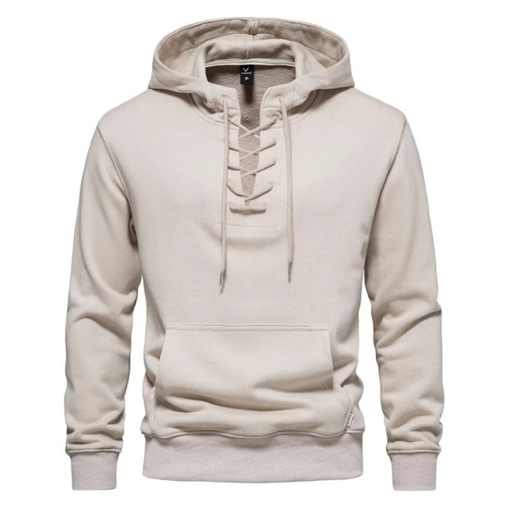 LaceWeave Hoodie | Zachte katoen-hoodie met vetersluiting
