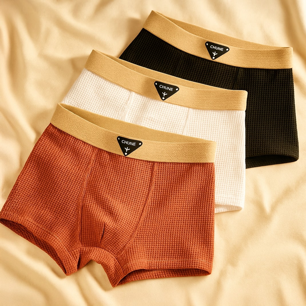 Heren boxershorts set | Rib gebreide katoenen boxer briefs (3-pack)