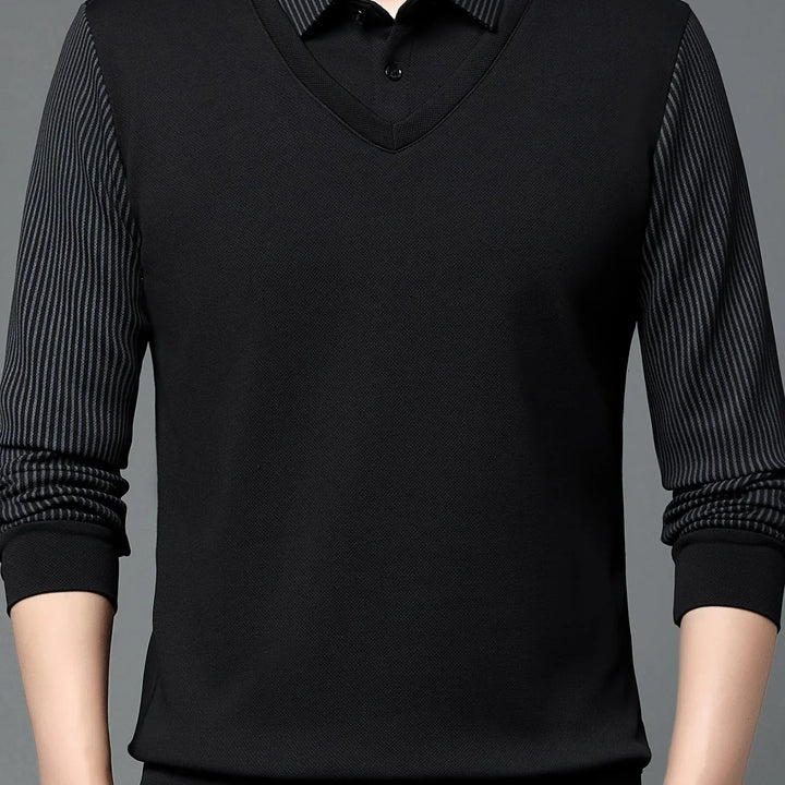 Heren trui | Gebreide sweater met kraag en lange mouw