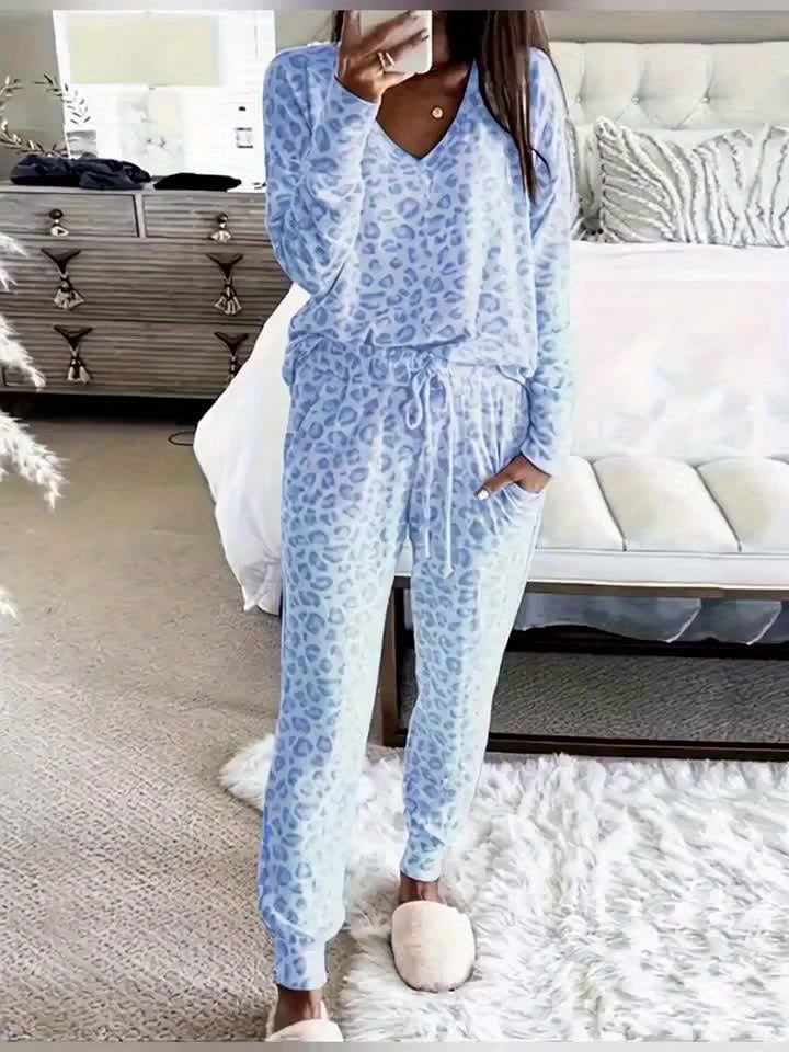 Dames pyjama set | Loungewear dames met luipaardprint