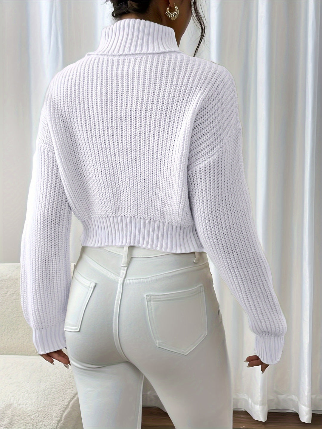 Coltrui dames | Gebreide winter trui met borduursel