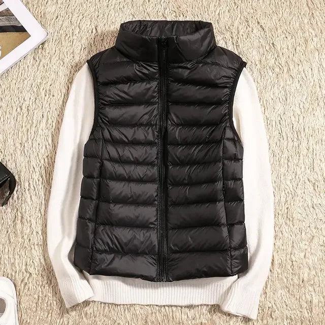 Dames bodywarmer | Zwarte puffer vest lichtgewicht