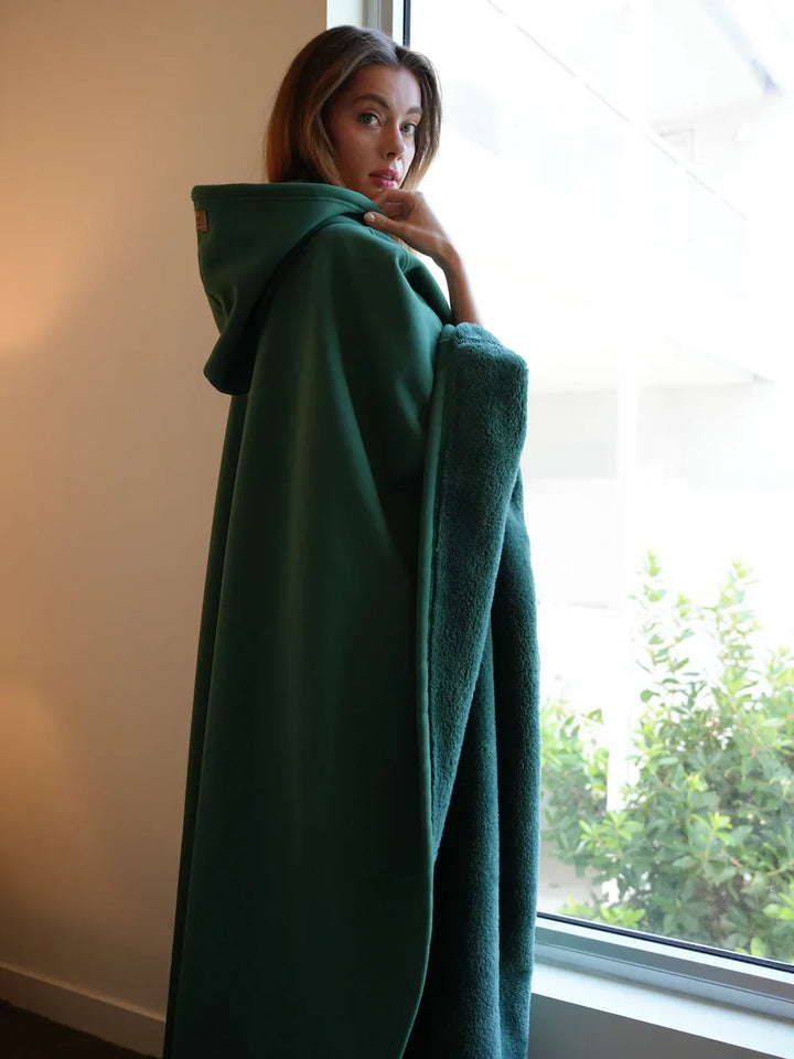 Hoodie deken | Fleece cape met capuchon voor dames en heren