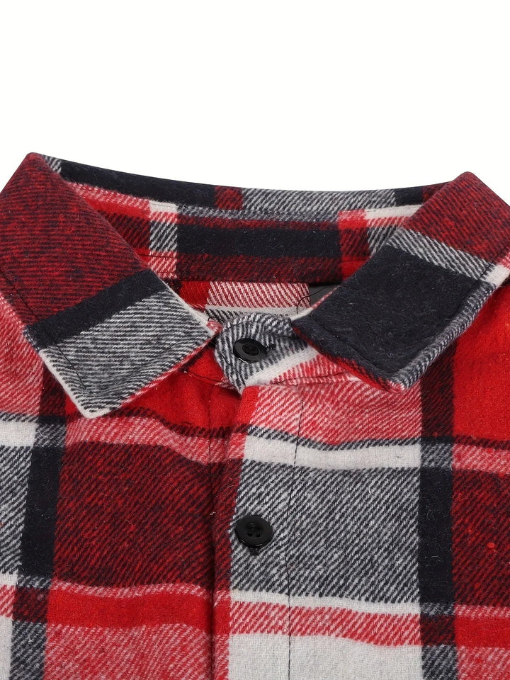 Heren overhemd | Geruit flanel shirt met lange mouw