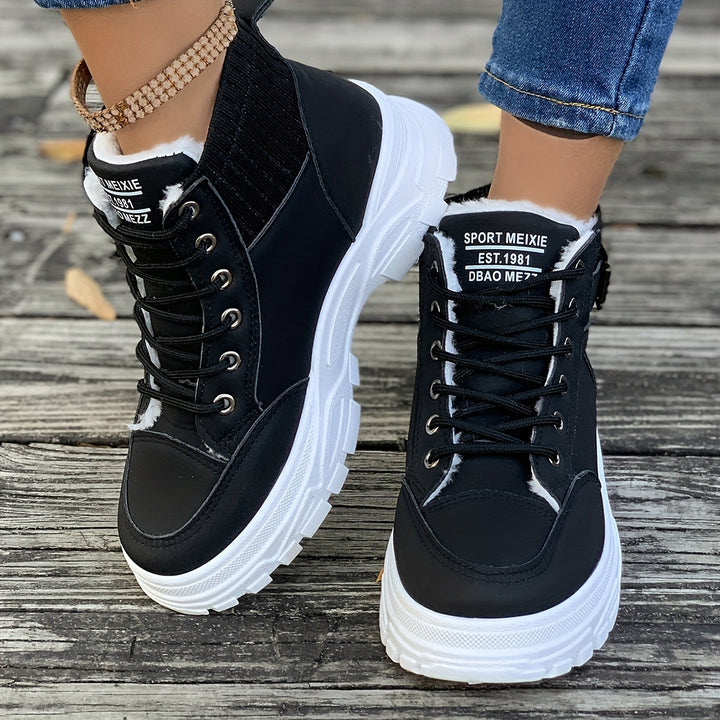 Dames winter boots | Warme snowboots met bont en dikke zool