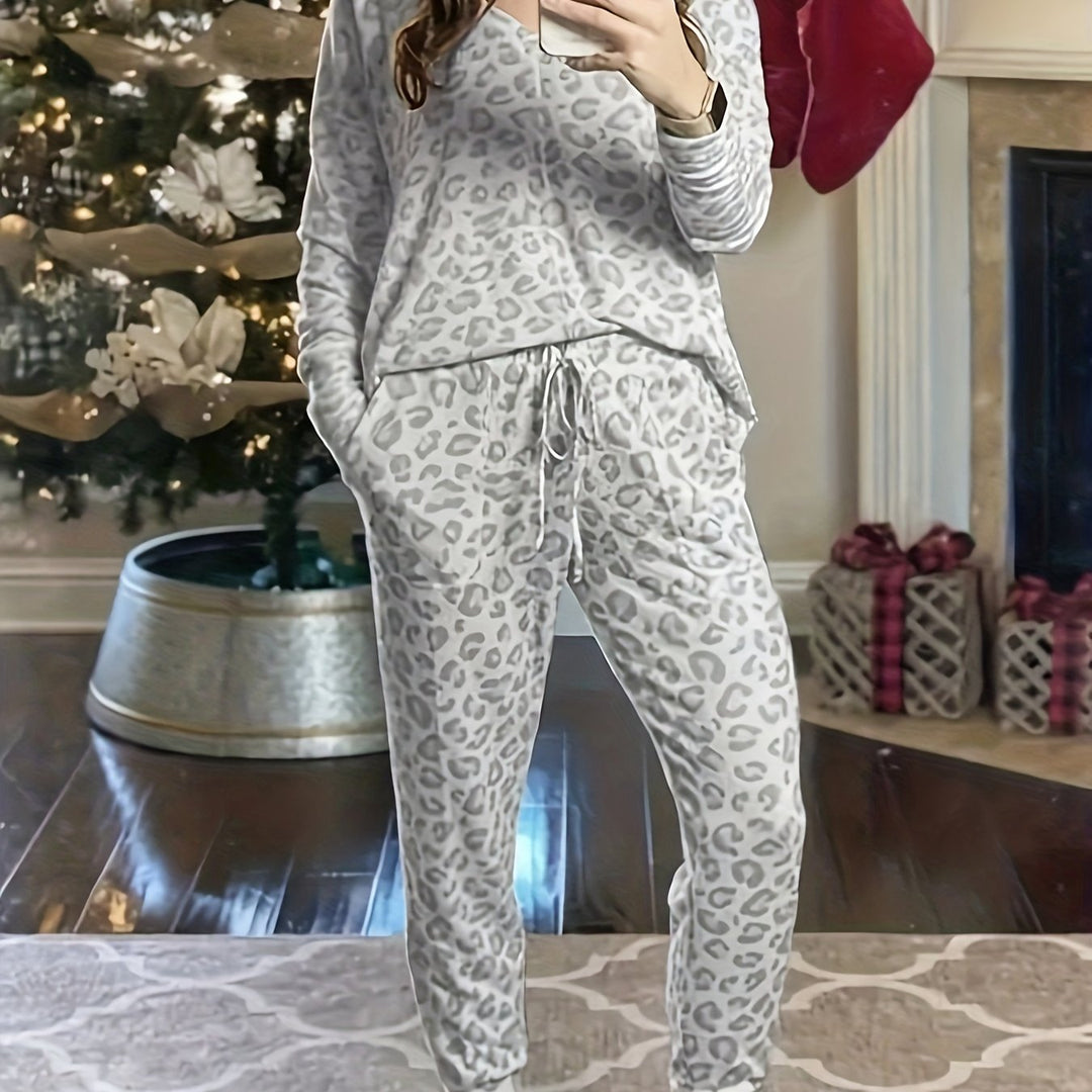 Dames pyjama set | Loungewear dames met luipaardprint