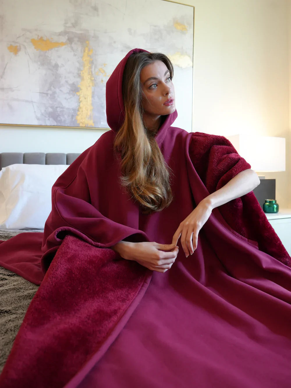 Hoodie deken | Fleece cape met capuchon voor dames en heren