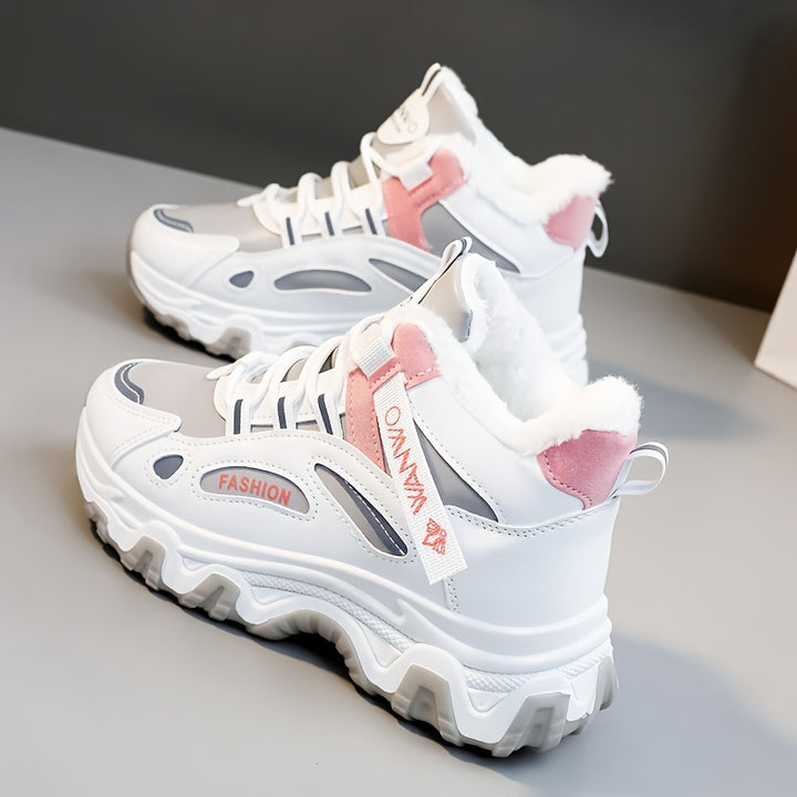 Sneakers dames | Witte casual schoenen met platte zool