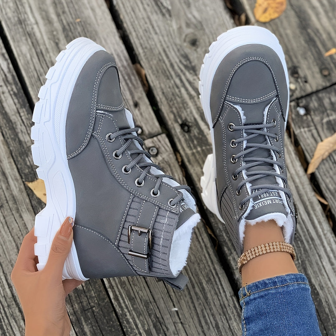 Dames winter boots | Warme snowboots met bont en dikke zool