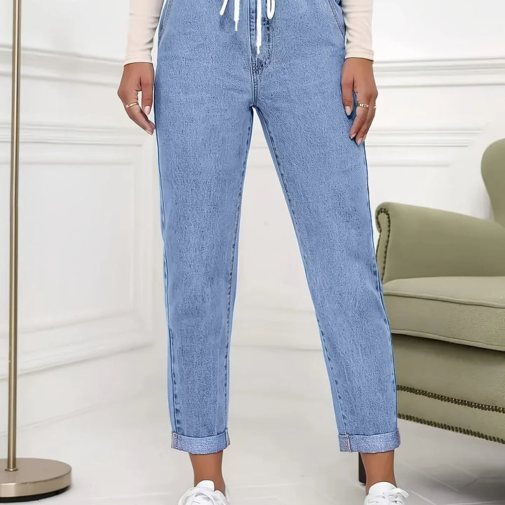 Dames jeans | Lichte spijkerbroek met elastische taille