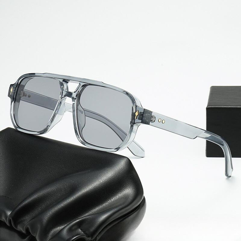 Zonnebril met gepolariseerde glazen en modern vierkant montuur