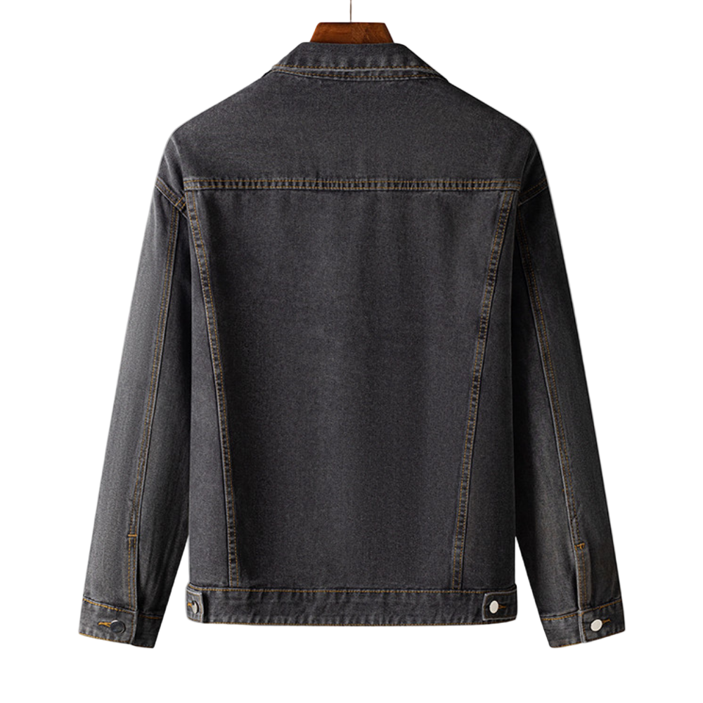 UrbanDenim | Heren denim jas met ritssluiting en kraag