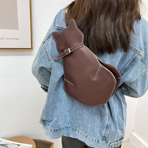 Dames crossbody schoudertas in katvorm met verstelbare schouderband