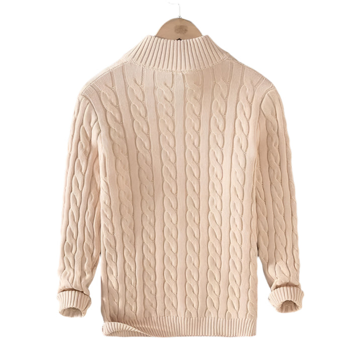 CableEase Sweater | Quarter‑zip katoenen kabeltrui