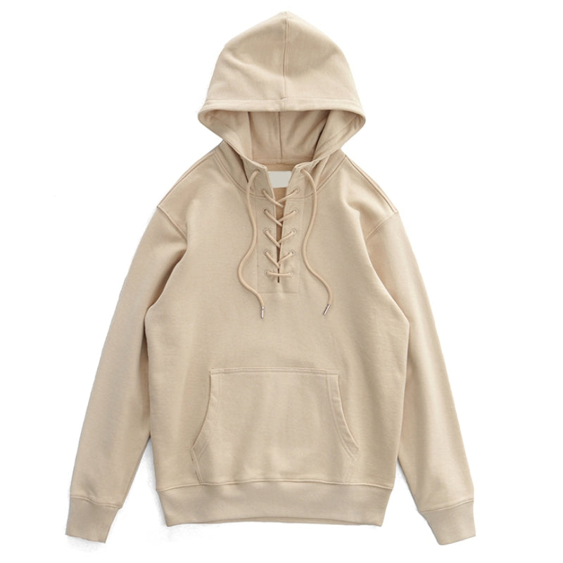LaceWeave Hoodie | Zachte katoen-hoodie met vetersluiting