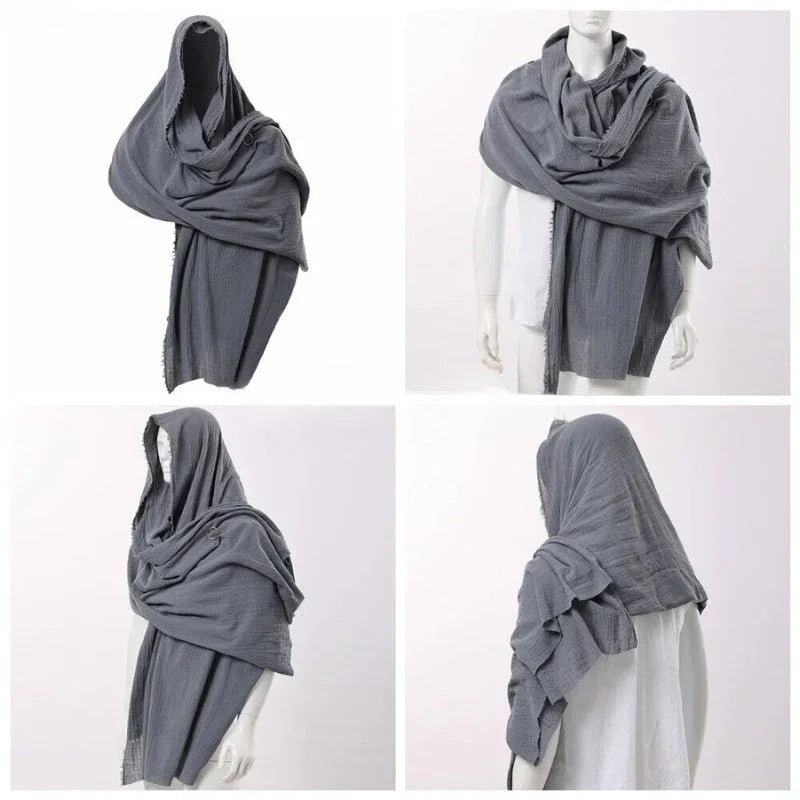Cloak cape | Zwarte cape met capuchon unisex