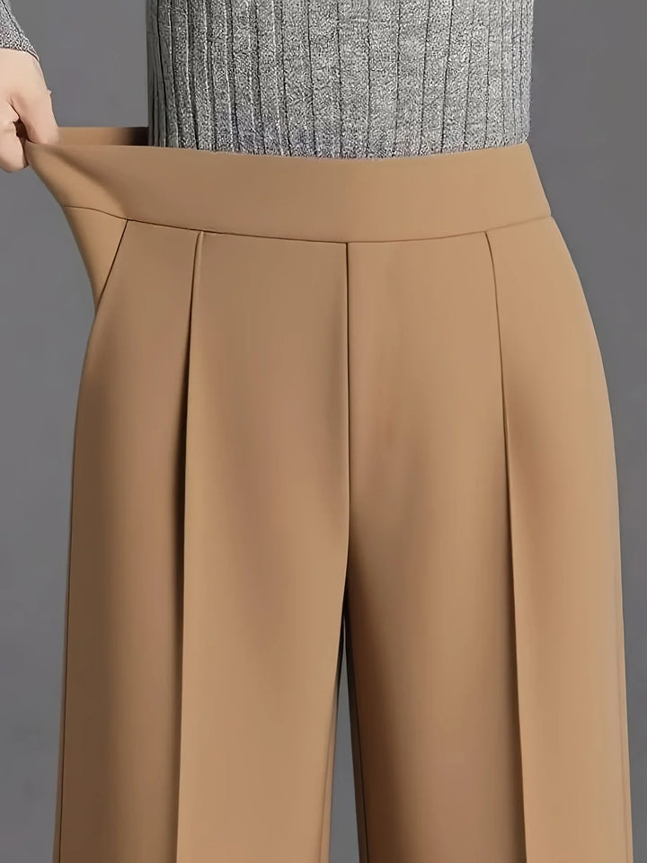 Dames pantalon | Hoge taille wide leg broek voor kantoor