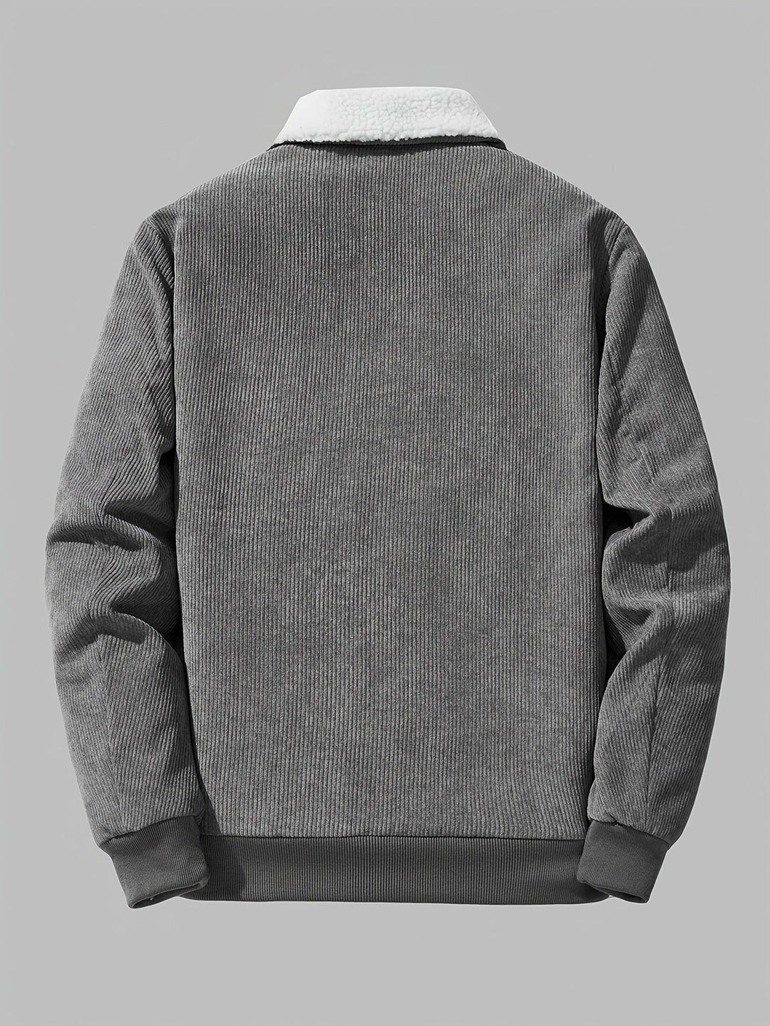 Heren winterjas | Corduroy jas met fleece voering en kraag