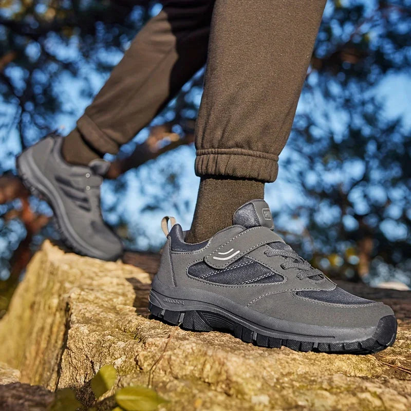 Heren sneakers zwart | Comfortabele sportschoenen met klittenband