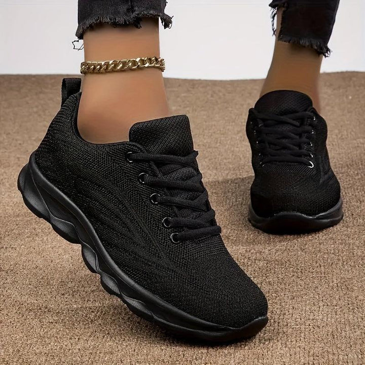 Dames sneakers zwart | Lichtgewicht ademende sportschoenen