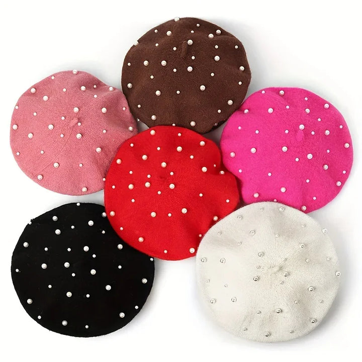 Baret dames met parels | Elegante winter baret voor herfst & dagelijks gebruik
