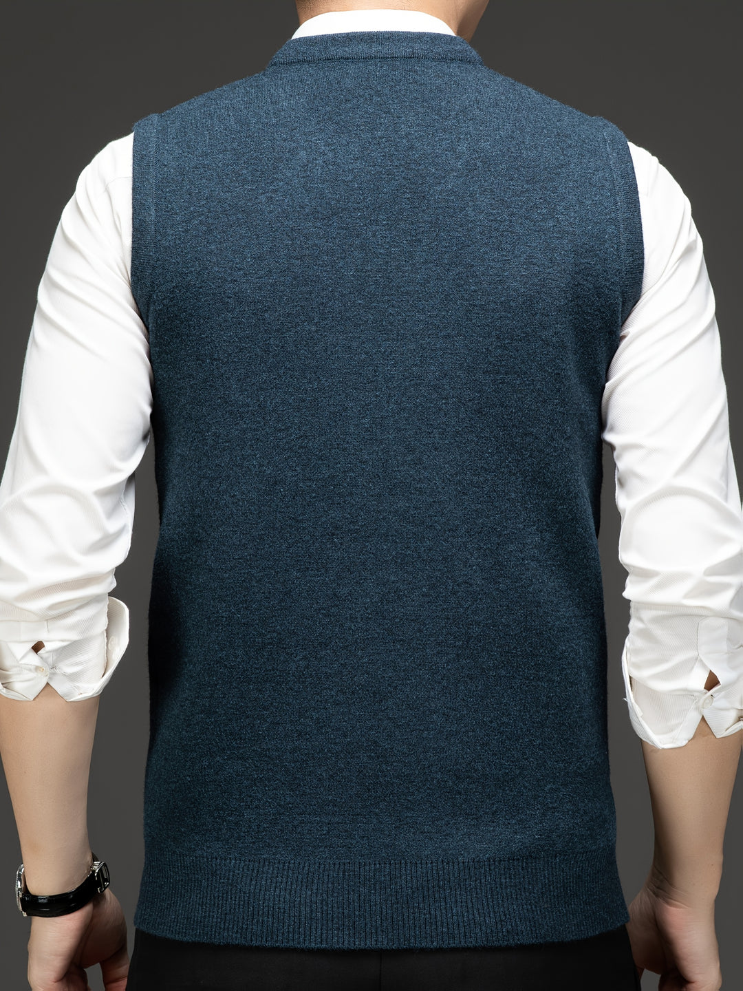 Heren pullover | Gebreide V-hals pullover met diamantpatroon