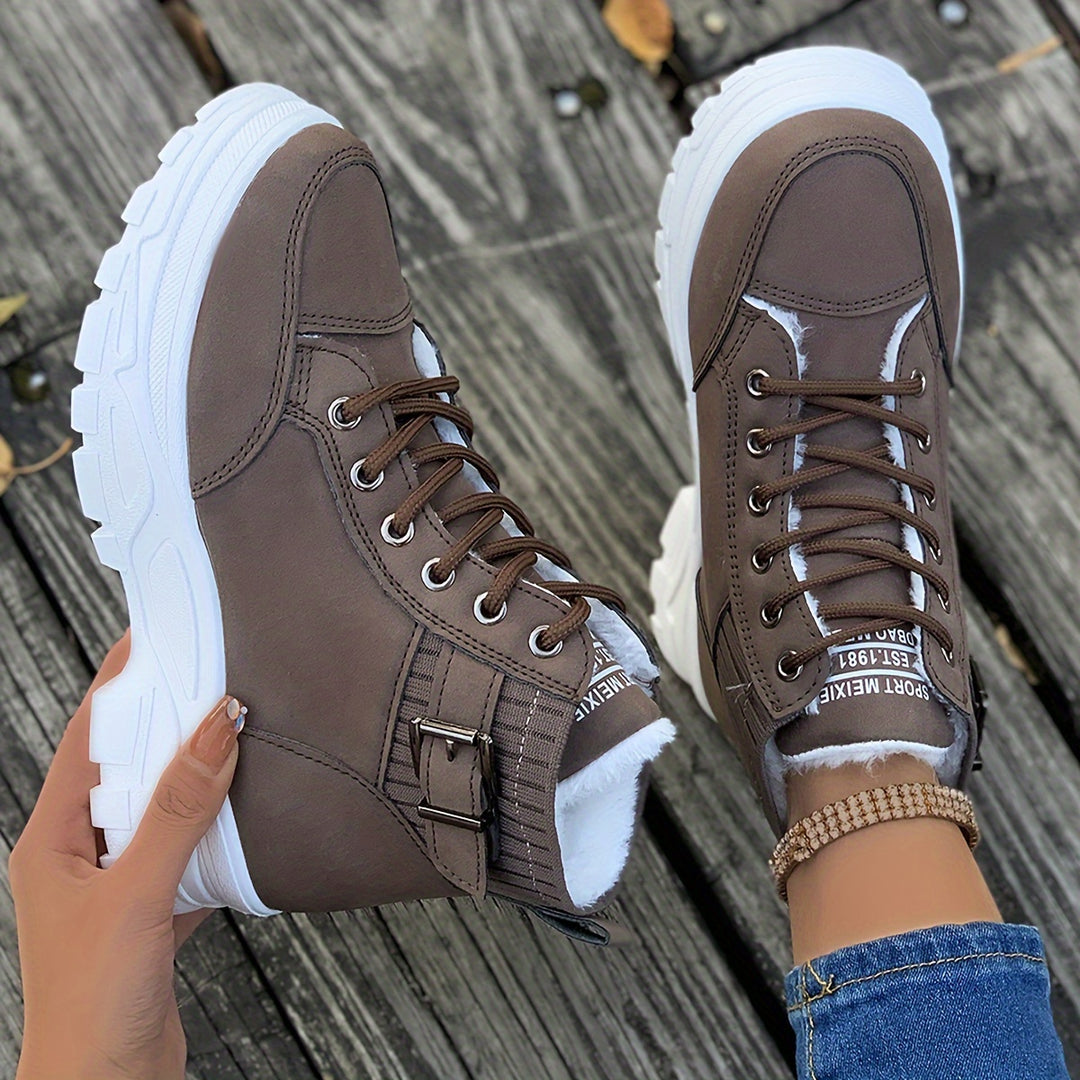 Dames winter boots | Warme snowboots met bont en dikke zool