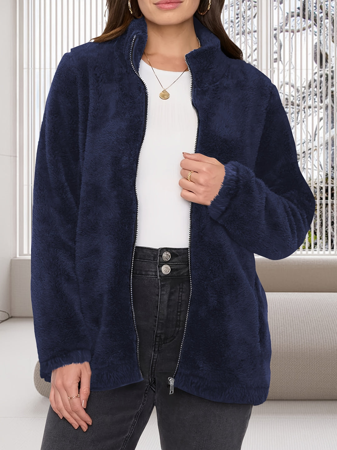 Dames winter vest | Fleece vest met rits en zakken