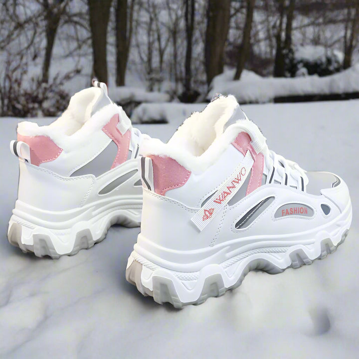 Sneakers dames | Witte casual schoenen met platte zool