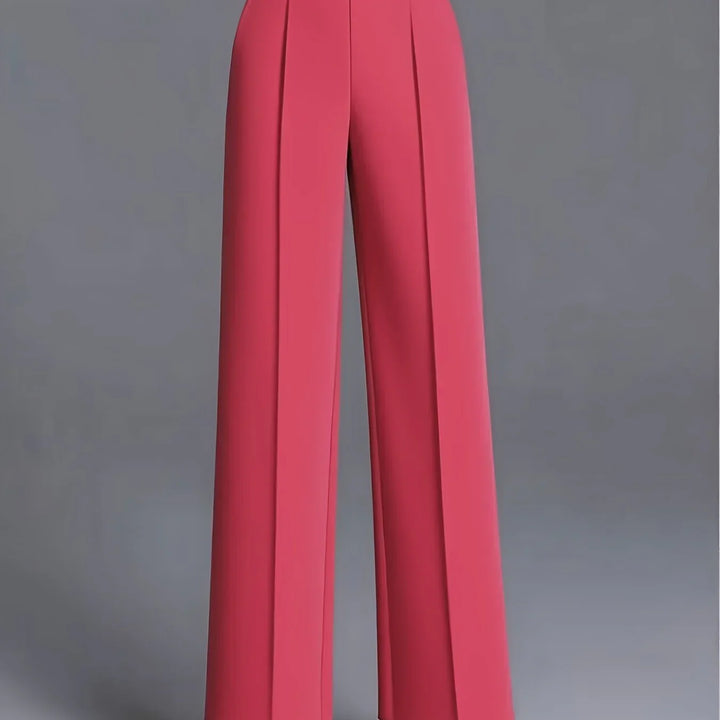 Dames pantalon | Hoge taille wide leg broek voor kantoor