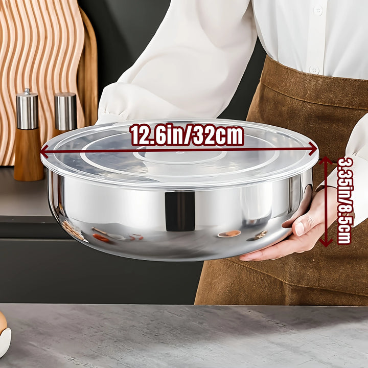 RVS salade kom groot | Roestvrijstalen kom met deksel voor bewaren en serveren