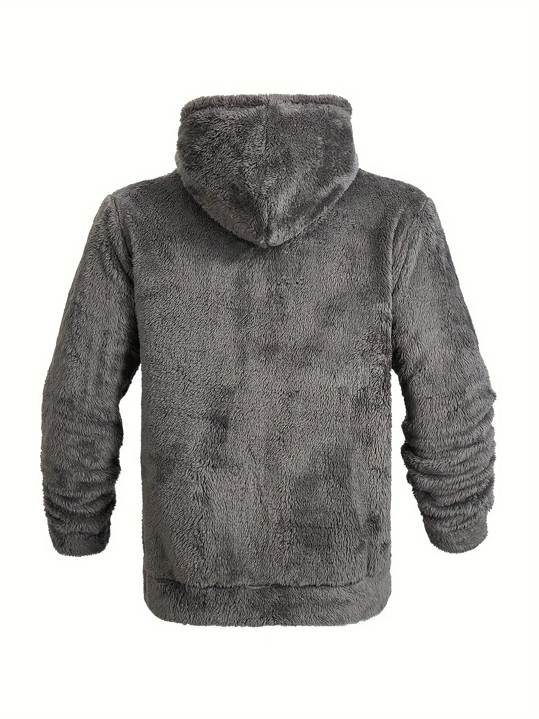 Heren teddy hoodie | Warme fleece trui met rits en capuchon