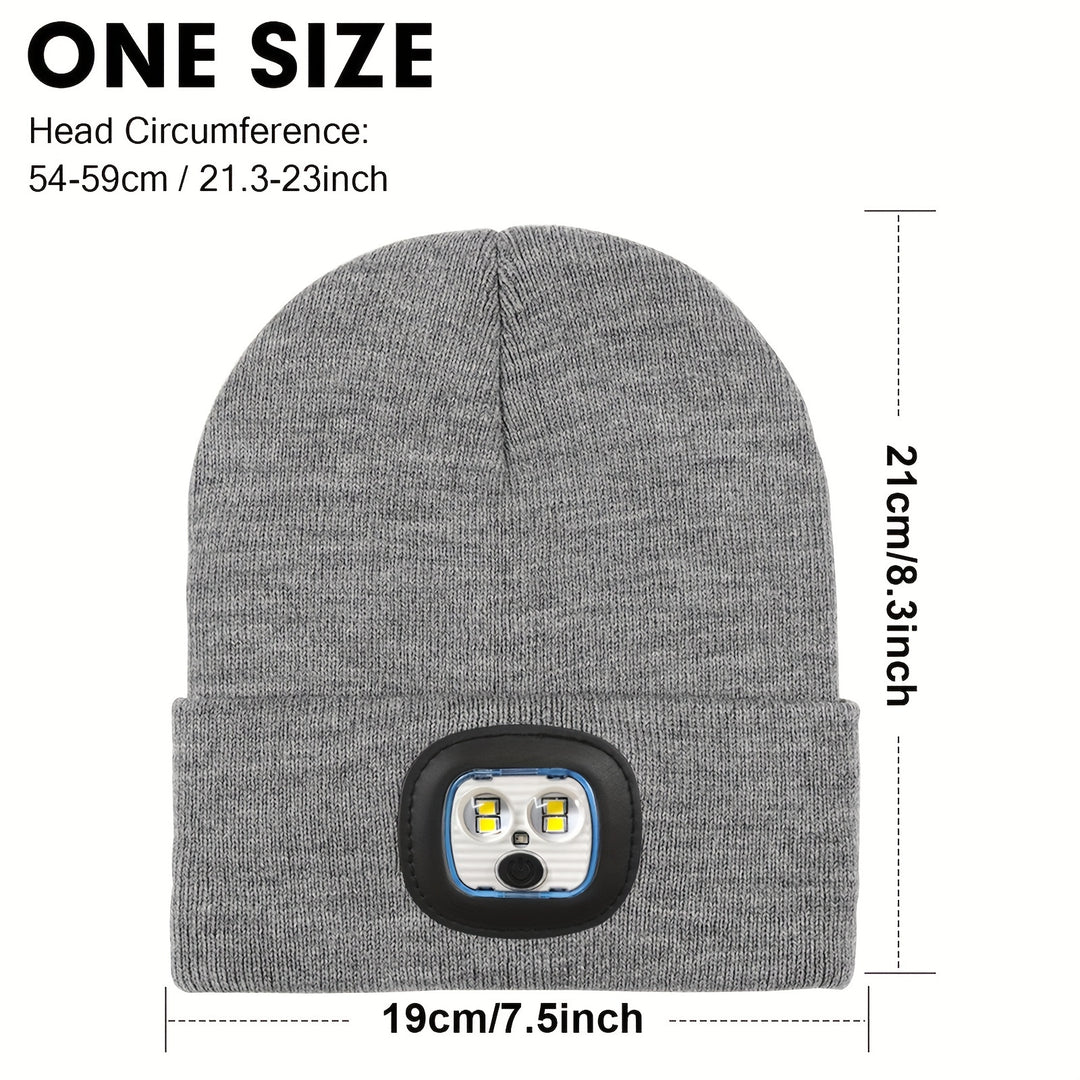 Unisex Wintermuts met Ingebouwde LED Lamp – Oplaadbare Verlichte Beanie voor Buitenactiviteiten