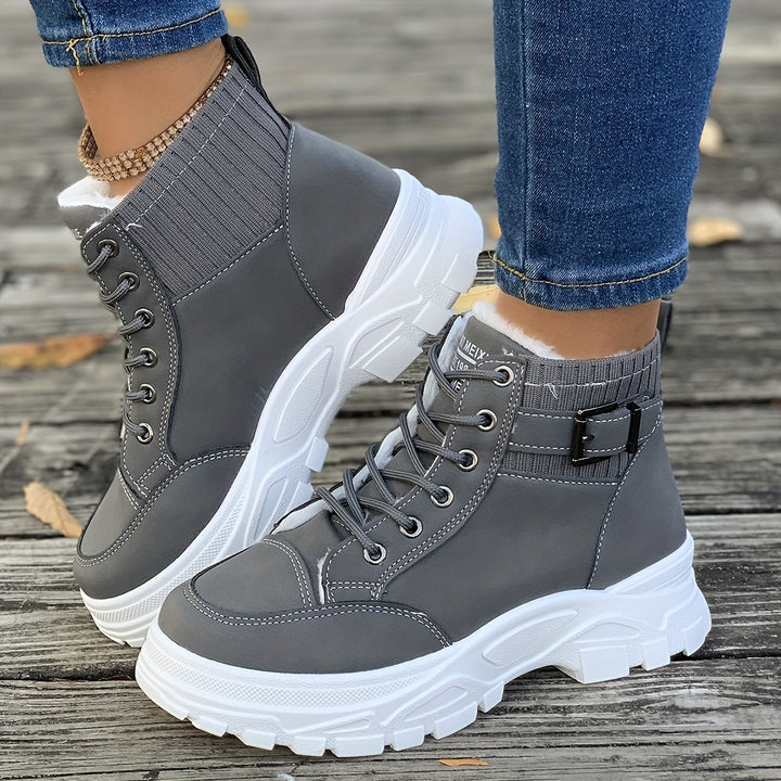Dames winter boots | Warme snowboots met bont en dikke zool