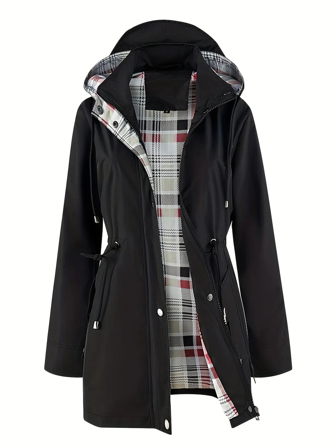 Dames trenchcoat | Jas met capuchon en verstelbare taille
