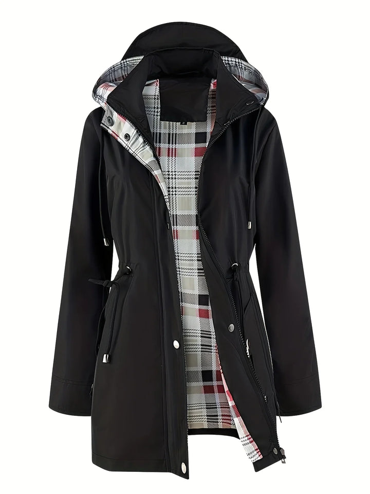 Dames trenchcoat | Jas met capuchon en verstelbare taille