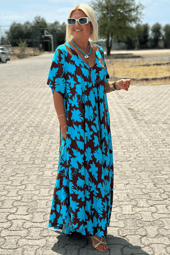 Midi Jurk voor Dames – Elegante Pasvorm met Print