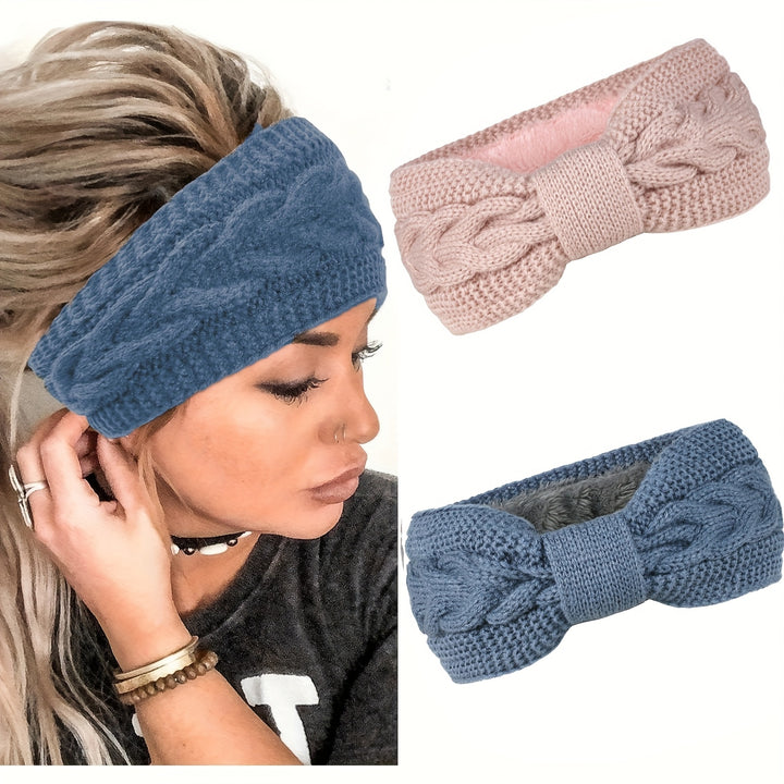 Winter hoofdband dames | Fleece oorwarmers 2-pack