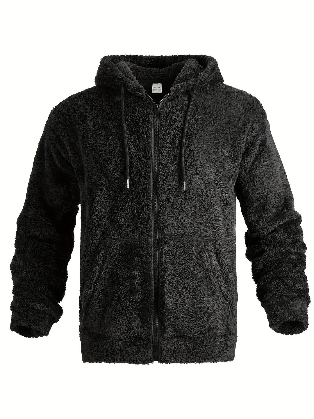 Heren teddy hoodie | Warme fleece trui met rits en capuchon