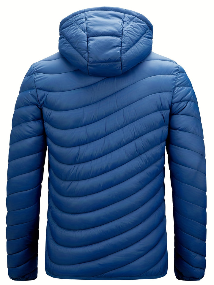Heren donsjas | Warme winterjas met capuchon en rits