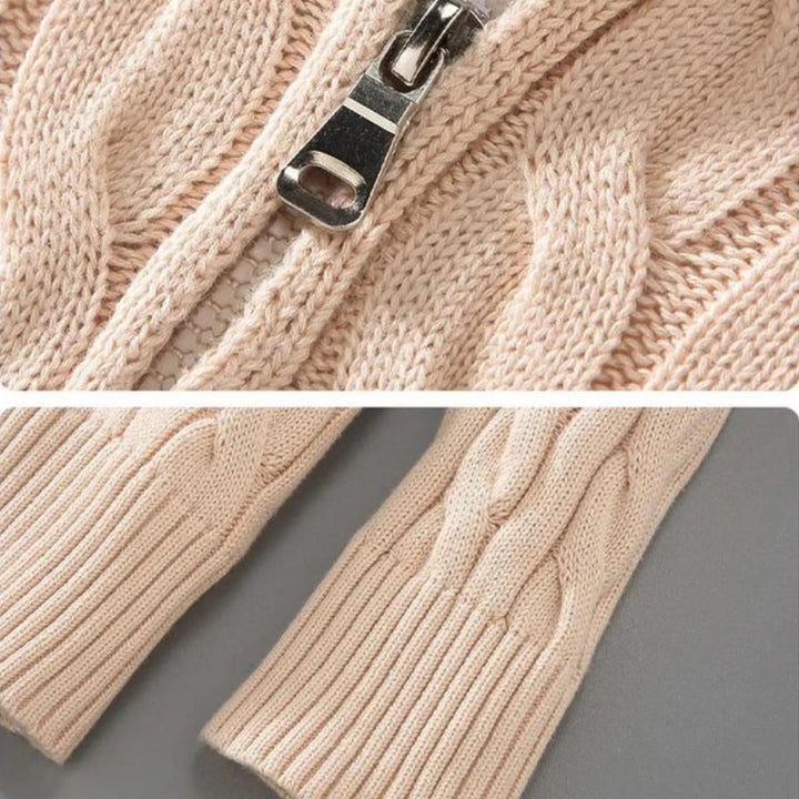 CableEase Sweater | Quarter‑zip katoenen kabeltrui