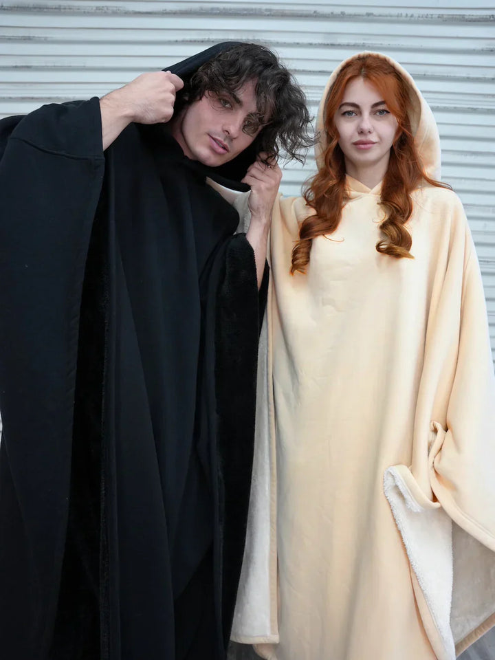 Hoodie deken | Fleece cape met capuchon voor dames en heren