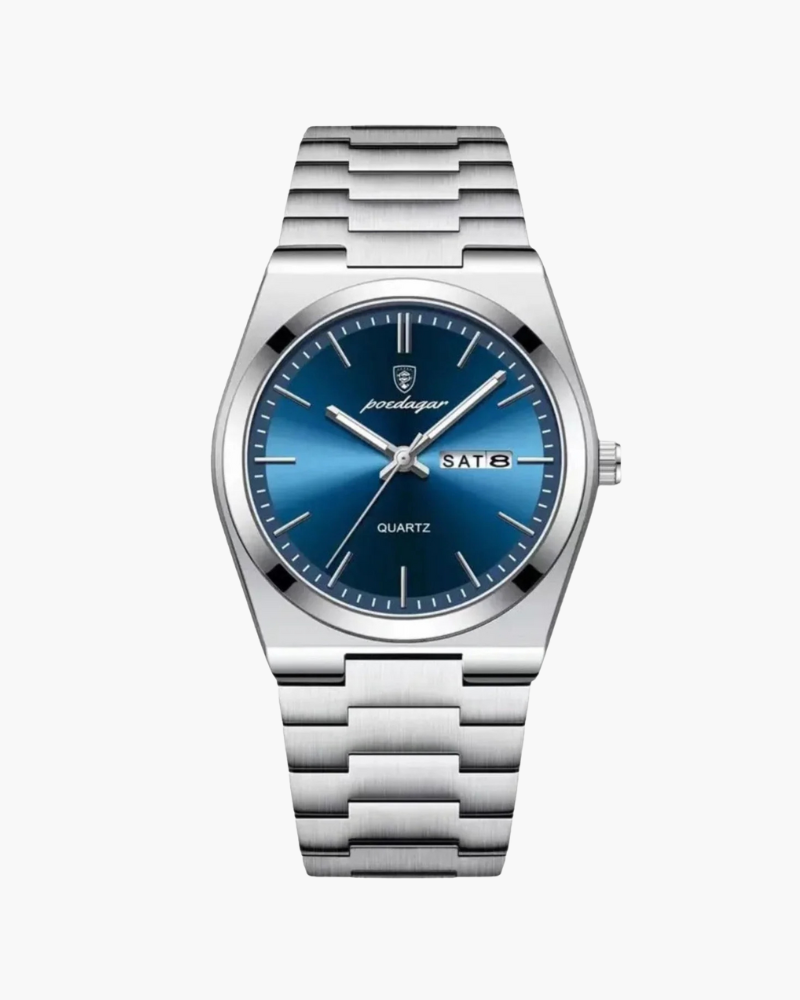 AquaMarine | Stalen herenhorloge met roestvrijstalen band en quartz-uurwerk